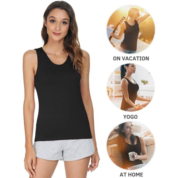 Women's Modal Tank Tops Sleeveless Basic Layering Camisoles Medium - Picture 3 of 5